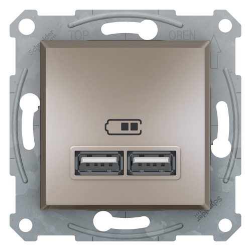 EPH2700269 ASFORA Dupla USB töltő, 2.1A, A+A, bronz