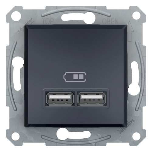EPH2700271 ASFORA Dupla USB töltő, 2.1A, A+A, antracit