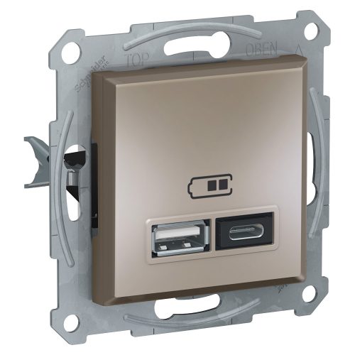 EPH2700369 ASFORA Dupla USB töltő, 2.4A, A+C, bronz