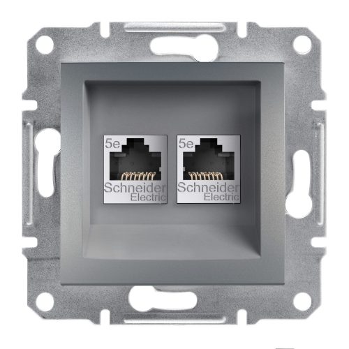 EPH4400162 ASFORA 2xRJ45 Cat5e UTP aljzat, acél