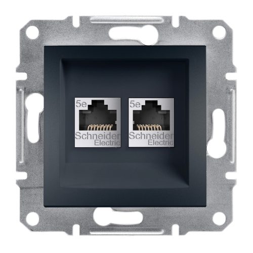 EPH4400171 ASFORA 2xRJ45 Cat5e UTP aljzat, antracit