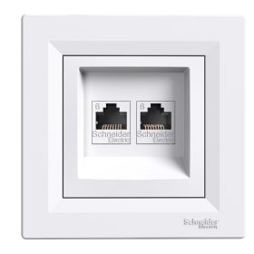 SCHNEIDER EPH4800121 ASFORA 2xRJ45 Cat6 UTP aljzat, fehér
