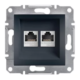 SCHNEIDER EPH4800171 ASFORA 2xRJ45 Cat6 UTP aljzat, antracit