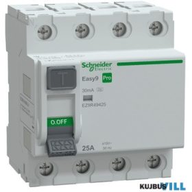   SCHNEIDER EZ9R49425 EASY9 PRO Áram-védőkapcsoló, A osztály, 4P, 25A, 30mA