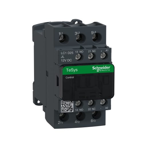 LC1D25JL Kisfogy. DC, 11kW/25A (400V, AC3), csavaros csatlakozás, 1Z+1NY