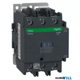   SCHNEIDER LC1D80M7 AC mágneskapcsoló, 37kW/80A (400V, AC3), csavaros csatlakozás, 1Z+1NY