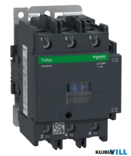 LC1D80M7 AC mágneskapcsoló, 37kW/80A (400V, AC3), csavaros csatlakozás, 1Z+1NY