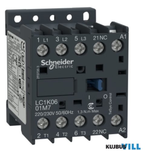 LC1K0601B7 Mágneskapcsoló 6A, 1 nyitó, AC, 50/60 Hz