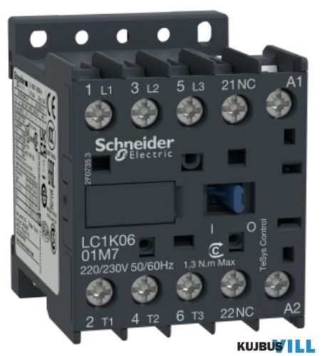 LC1K0901M7 Mágneskapcsoló 9A, 1 nyitó, AC, 50/60 Hz
