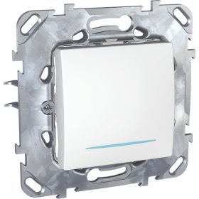   UNICA Keresztkapcsoló, kék jelzőfénnyel, rugós bekötés 10AX, fehér MGU50.205.18NZ KIFUTÓ