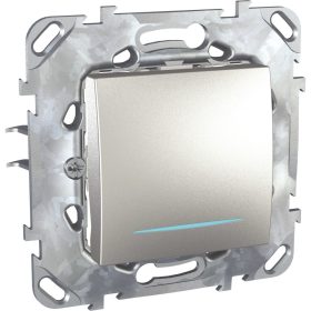   UNICA Keresztkapcsoló, kék jelzőfénnyel, rugós bekötés 10AX, alumínium MGU50.205.30NZ KIFUTÓ