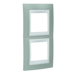   UNICA Plus kettes függőleges keret, fehér betéttel, vízzöld MGU6.004V.870