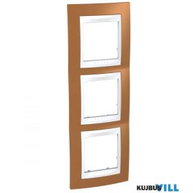   UNICA Plus hármas függőleges keret, fehér betéttel, narancs MGU6.006V.869