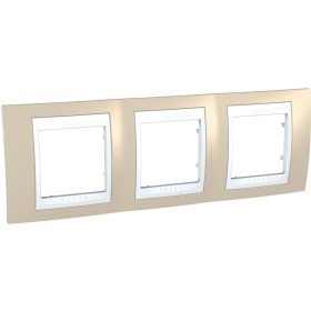   UNICA Plus hármas vízszintes keret, fehér betéttel, homok MGU6.006.867 KIFUTÓ