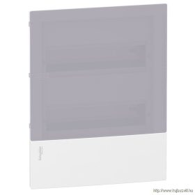   SCHNEIDER MIP22212T RESI9 MP Kiselosztó, tejüveg hatású átlátszó ajtó, süllyesztett, 2x12 modul, PEN sín, komplett, fehér