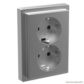   SCHNEIDER MTN2420-6536 MERTEN 2x2P+F csatlakozóaljzat, biztonsági zsaluval, rugós, 16A, kerettel, System-D, acél