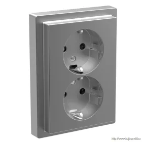   SCHNEIDER MTN2420-6536 MERTEN 2x2P+F csatlakozóaljzat, biztonsági zsaluval, rugós, 16A, kerettel, System-D, acél