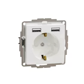   SCHNEIDER SDD111052 SEDNA 2P+F csatlakozóaljzat, BZS, kettős USB töltővel, rugós, 16A/2.4A, fehér