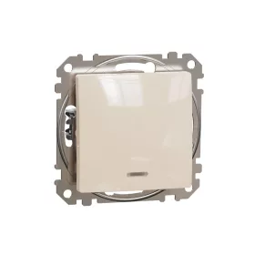   SCHNEIDER SDD112101L SEDNA Egypólusú kapcsoló, kék jelzőfénnyel, 10AX, bézs