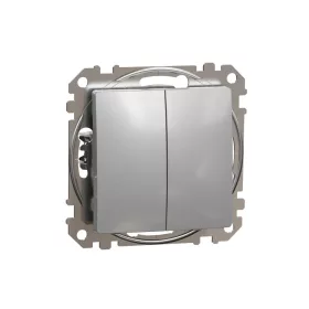   SCHNEIDER SDD113108 SEDNA Kettős váltókapcsoló, rugós bekötés, 10AX, (106+6), alumínium