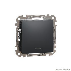   SCHNEIDER SDD114111L SEDNA Egypólusú nyomó, kék jelzőfénnyel, rugós bekötés, 10A, antracit