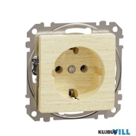   ÚJ SEDNA 2P+F csatlakozóaljzat, csavaros bekötés, 16A, nyír SDD180025