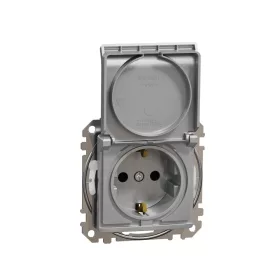   SCHNEIDER SDD213023 SEDNA 2P+F csatlakozóaljzat biztonsági zsaluval, csapófedeles, csavaros bekötés, 16A, IP44, alumínium