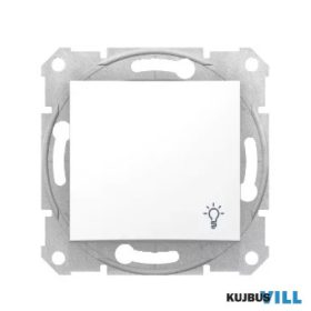   SEDNA Egypólusú nyomó lámpajellel, rugós bekötés, 10A, fehér SDN0900121 KIFUTÓ