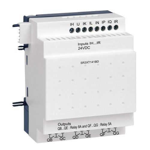 SR3XT141BD Zelio Logic bővítőmodul, 8 DI, 6 DO relés, SR3xxxxBD 24 VDC bővíthető vezérlőhöz