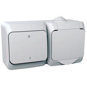   SCHNEIDER WDE000502 CEDAR PLUS 2P+F csatlakozóaljzat, kétpólusú kapcsolóval, IP44, fehér