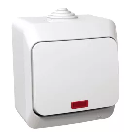   SCHNEIDER WDE000561 CEDAR PLUS Váltókapcsoló, jelzőfénnyel, IP44, fehér