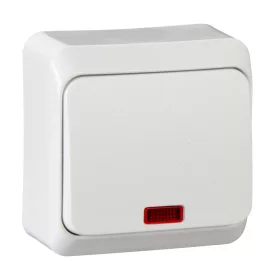   SCHNEIDER WDE001014 PRIMA Egypólusú kapcsoló, jelzőfényes, 10AX, fehér
