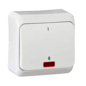   SCHNEIDER WDE001021 PRIMA Kétpólusú kapcsoló, jelzőfényes, 10AX, fehér