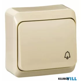   PRIMA Egypólusú nyomó, csengőjellel, 10A, krém (101N) WDE001112 KIFUTÓ