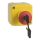 Harmony XALK tokozott vészgomb, sárga, 1 piros gombafejű azonnali nyomógomb, kulccsal kioldó, 1NC+1NO, felirat nélkül XALK188E