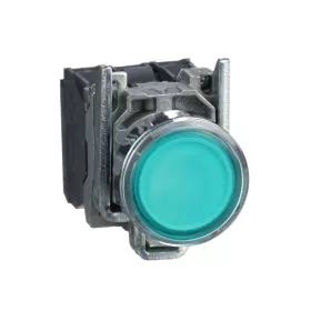   SCHNEIDER XB4BW33B5 Harmony komplett fém LED világító nyomógomb, Ø22, visszatérő, 1NO+1NC, 24VAC/DC, zöld