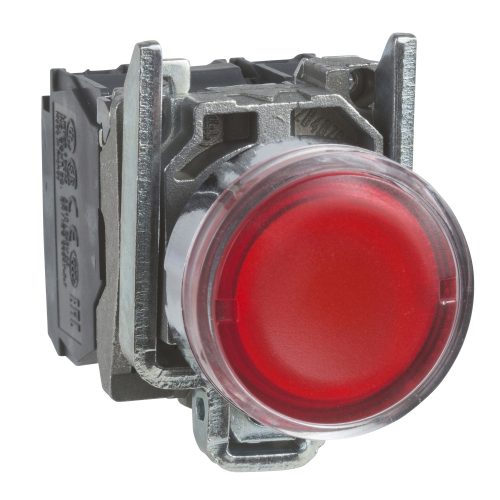 XB4BW34M5 Harmony komplett fém LED világító nyomógomb, Ø22, visszatérő, 1NO+1NC, 230VAC, piros