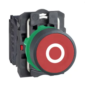   SCHNEIDER XB5AA4322 Harmony komplett műanyag nyomógomb, Ø22, visszatérő, 1NC, piros, "O"