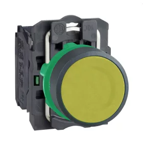   SCHNEIDER XB5AA51 Harmony komplett műanyag nyomógomb, Ø22, visszatérő, 1NO, sárga