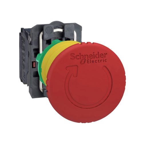 XB5AS8445 Harmony komplett műanyag Ø40 gombafejű vészgomb, Ø22, forgatásra kioldó, 1NC+1NO
