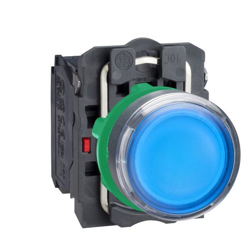XB5AW36B5 Harmony komplett műanyag LED világító nyomógomb, Ø22, visszatérő, 1NO+1NC, 24VAC/DC, kék