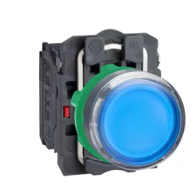   SCHNEIDER XB5AW36M5 Harmony komplett műanyag LED világító nyomógomb, Ø22, visszatérő, 1NO+1NC, 230VAC, kék