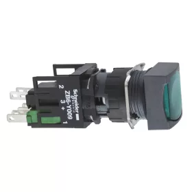   SCHNEIDER XB6CW3B5B Harmony XB6 Ø16 komplett világító nyomógomb, négyzetes, zöld NO+NC