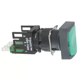   SCHNEIDER XB6DA31B Harmony XB6 Ø16 komplett nyomógomb, szögletes, zöld