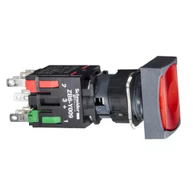   SCHNEIDER XB6DF4B5B Harmony XB6 Ø16 komplett világító nyomógomb téglalap, piros NO/NC
