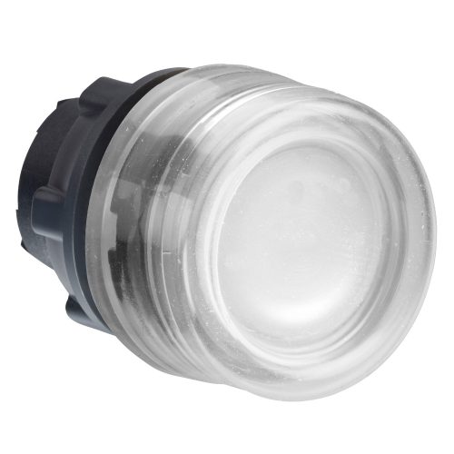 Harmony műanyag világító nyomógomb fej, Ø22, visszatérő, védősapkás, beépített LED-hez, fehér ZB5AW513