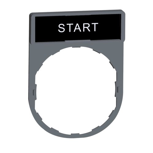 ZBY2303C0 Harmony címketartó 30x40 mm, Ø22 készülékekhez, 8x27 mm felirati címkével, STOP, szürke perem