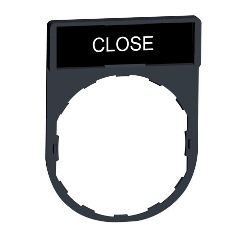 ZBY2314 Harmony címketartó 30x40 mm, Ø22 készülékekhez, 8x27 mm felirati címkével, CLOSE