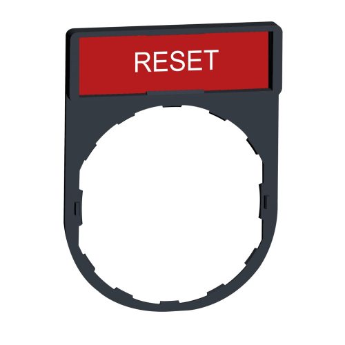 ZBY2323 Harmony címketartó 30x40 mm, Ø22 készülékekhez, 8x27 mm felirati címkével, RESET