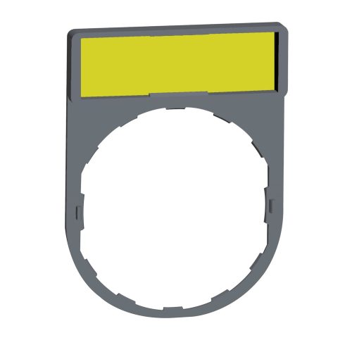 ZBY4101C0 Harmony címketartó 30x40 mm, Ø22 készülékekhez, 8x27 mm felirati címkével, jelöletlen, fehér/sárga, szürke perem
